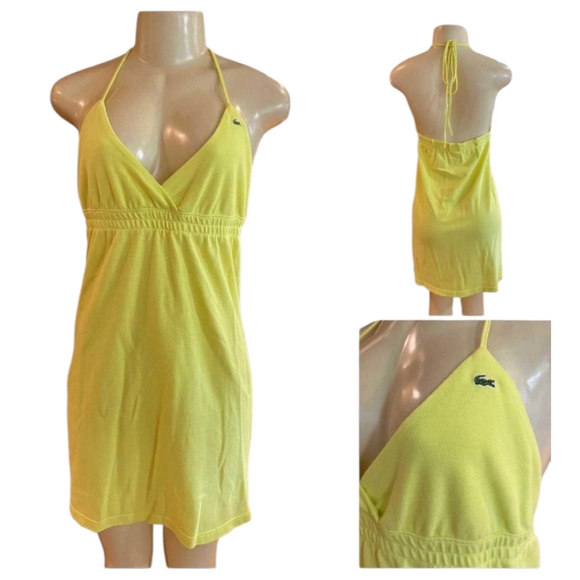 Lacoste Dresses & Skirts - Vintage Lacoste Light Yellow Terry Dress